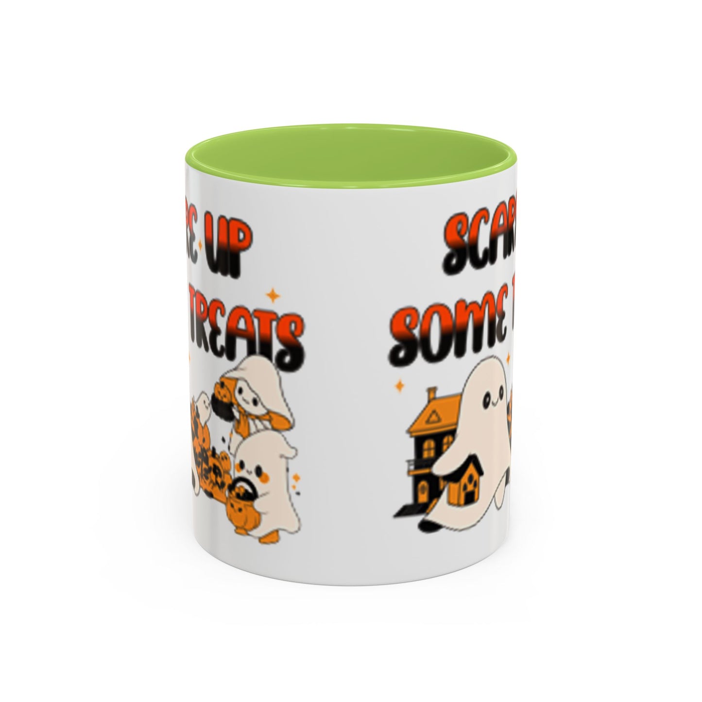 Halloween Ghost Treats Mug, Scare Up Some Treats Coffee Cup, Spooky Gift for Haunted House Lovers, Fall Decor, Fun Halloween Kitchenware