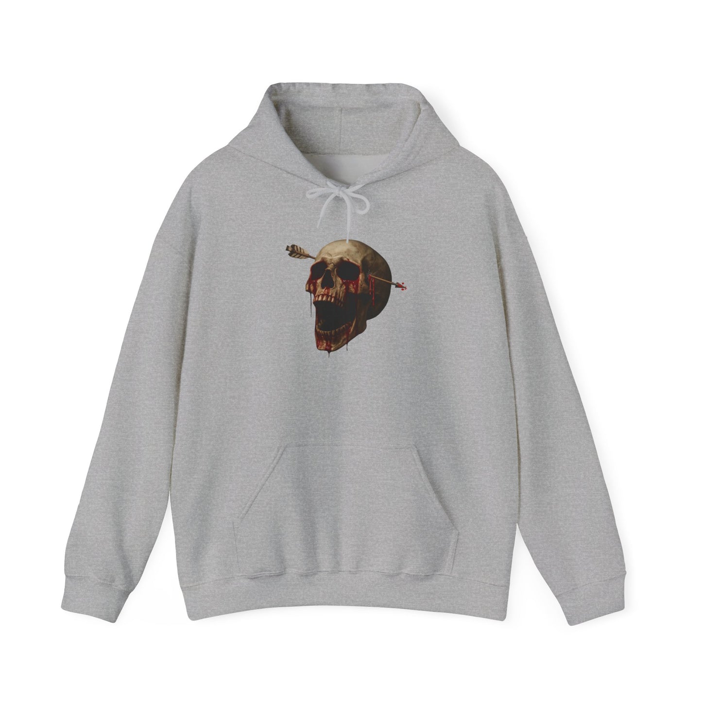 Skull Art Hoodie - Unisex Heavy Blend Sweatshirt, Grunge Style, Streetwear Apparel, Halloween Fashion, Unique Gift Idea