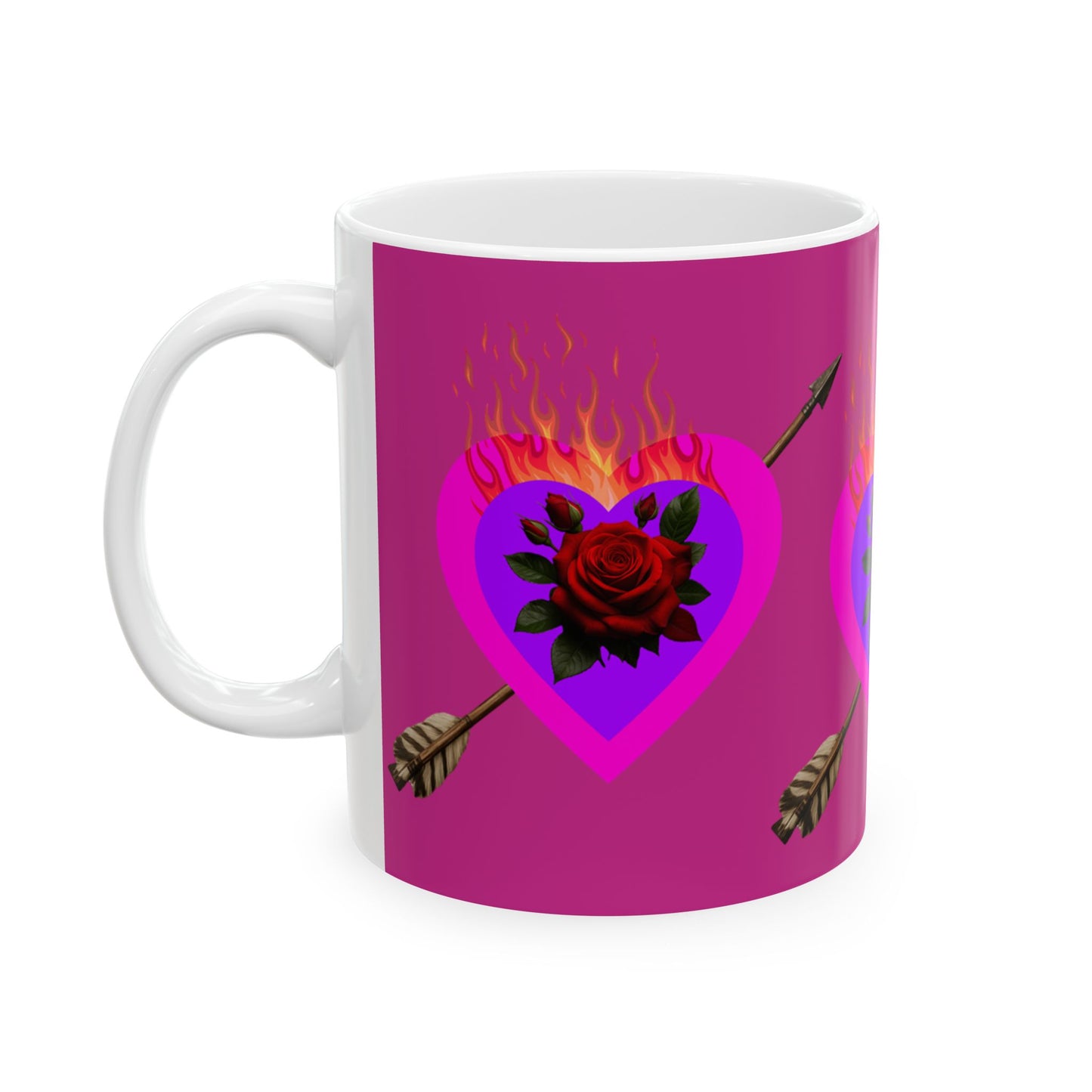 Romantic Heart Mug - Perfect for Valentine's Day, Cozy Coffee Moments, Gifts for Lovers, Unique Home Decor, Floral Love