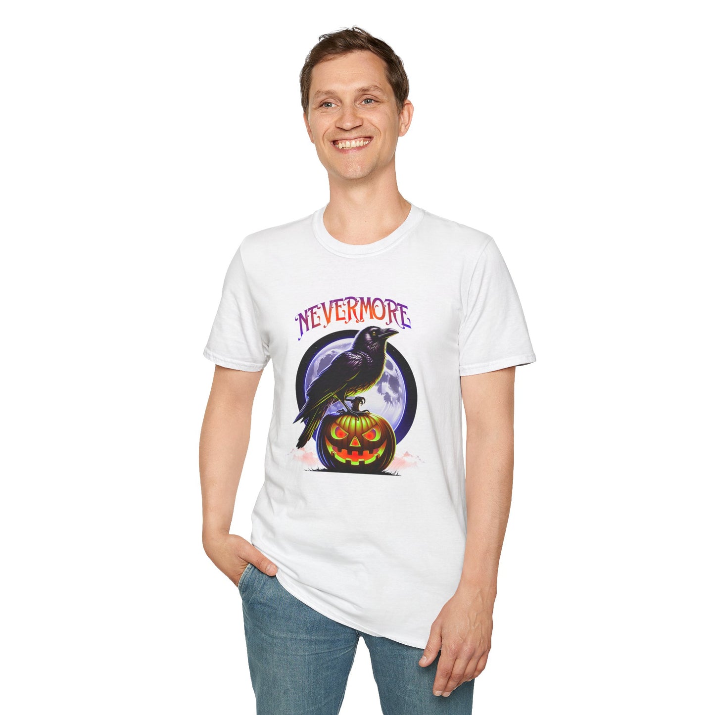 Halloween Nevermore T-Shirt, Spooky Apparel, Unisex Graphic Tee, Gift for Halloween Lovers, Vintage Raven Design