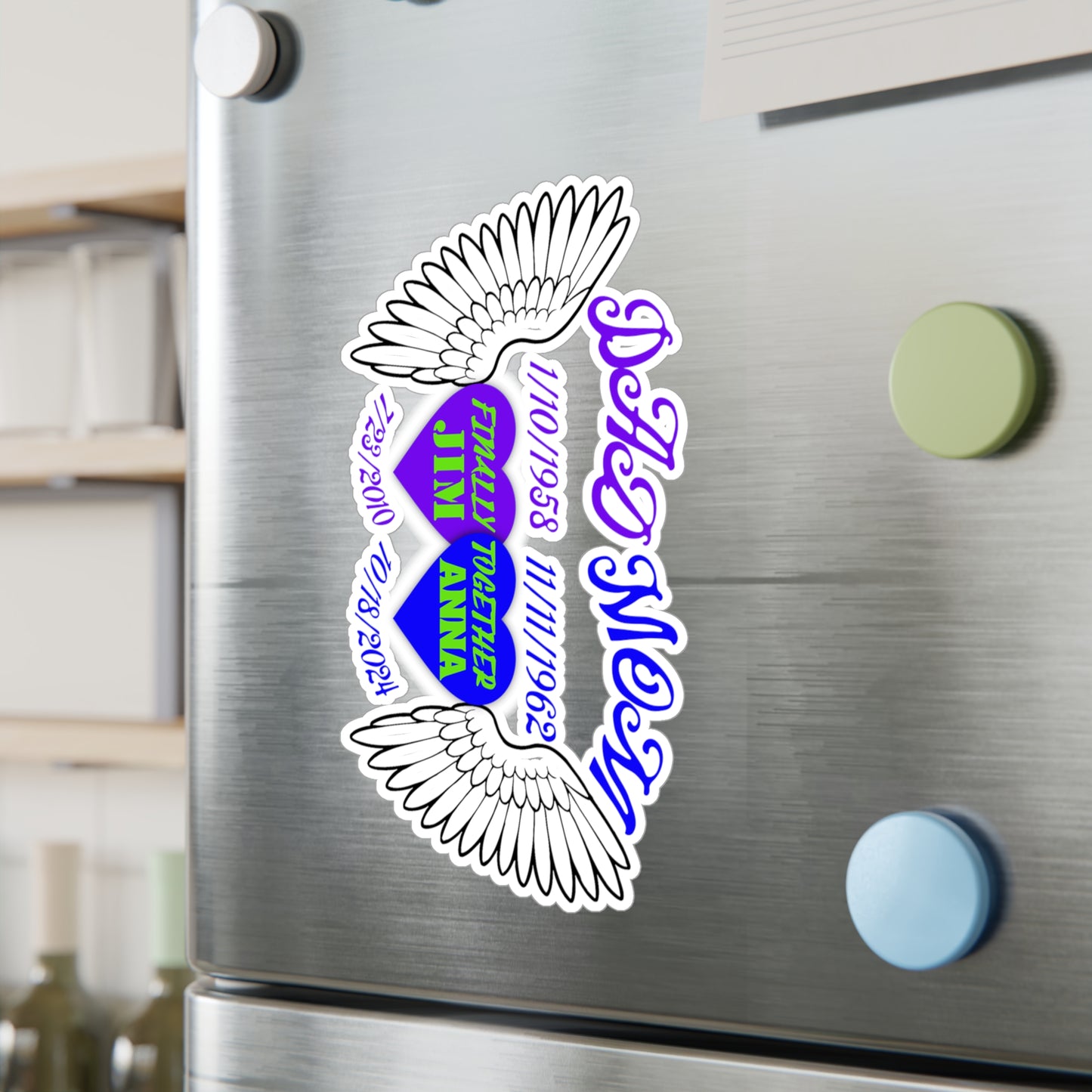 Memorial Family Decals for Window or Wall | Remembrance Stickers with Angel Wings | Personalized Tribute Decor | Custom Vinyl Decal