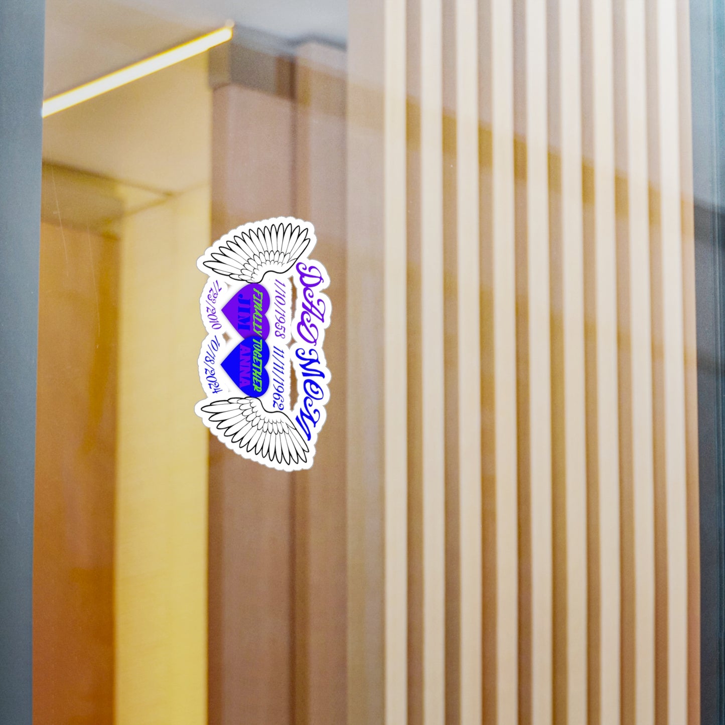 Personalized Memorial Kiss-Cut Vinyl Decals for Family Tribute, Custom Name Stickers, Remembrance Stickers, Funeral Decor, Memory Wall Art